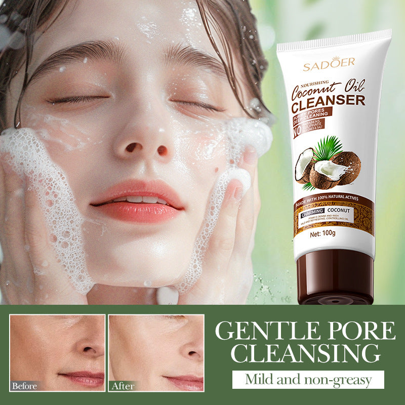 Coconut Oil Purifying Cleanser SADOER Moisturizing and pore-cleaning facial cleanser cross-border wholesale