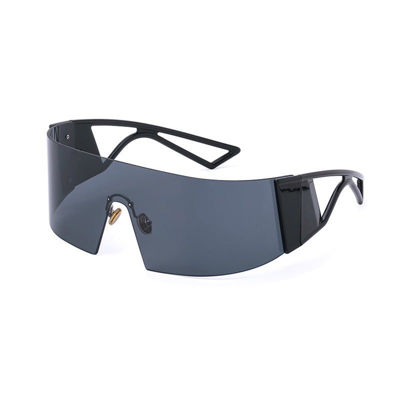Outdoor Sports Cycling Glasses for Women, Colorful Integrated Windproof Sunglasses, Trendy European and American Style, Large Frame Sunshade and Sun Protection Sunglasses