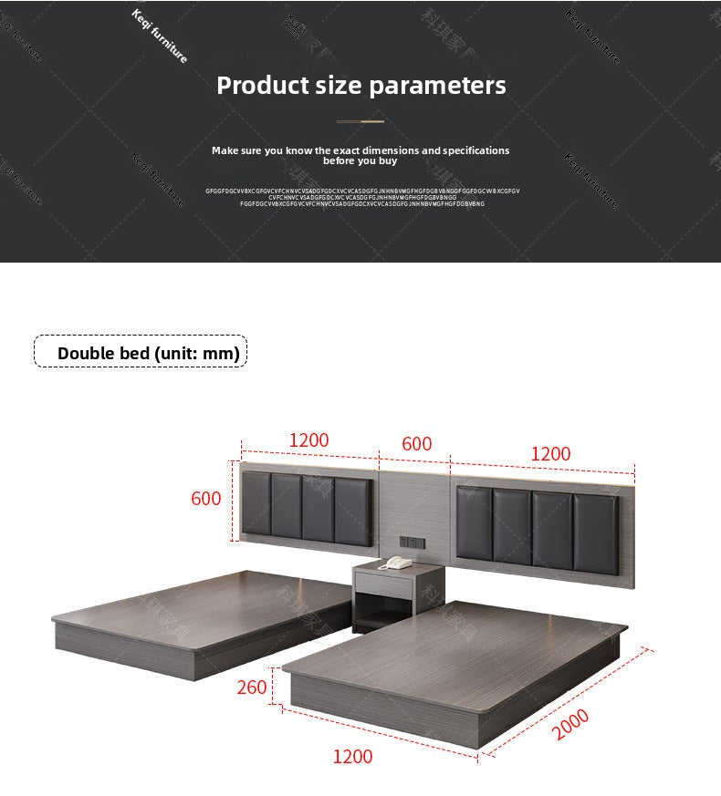 Hotel Guesthouse Bed Standard Room Full Set Furniture Apartment Homestay Single Double Bed Hotel Rental Room Special Bed Box