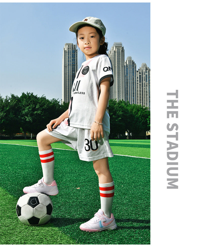 New football shoes for men and women with Velcro for children TF Broken Nail Style Youth Student Grassland Flat Training Shoes