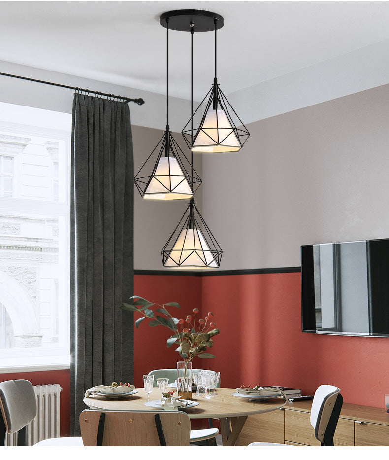 Nordic Restaurant Pendant Light Three-Head Bar Dining Room Table Lamp Creative Personality Bedroom Lamp Modern Minimalist Lighting Fixture