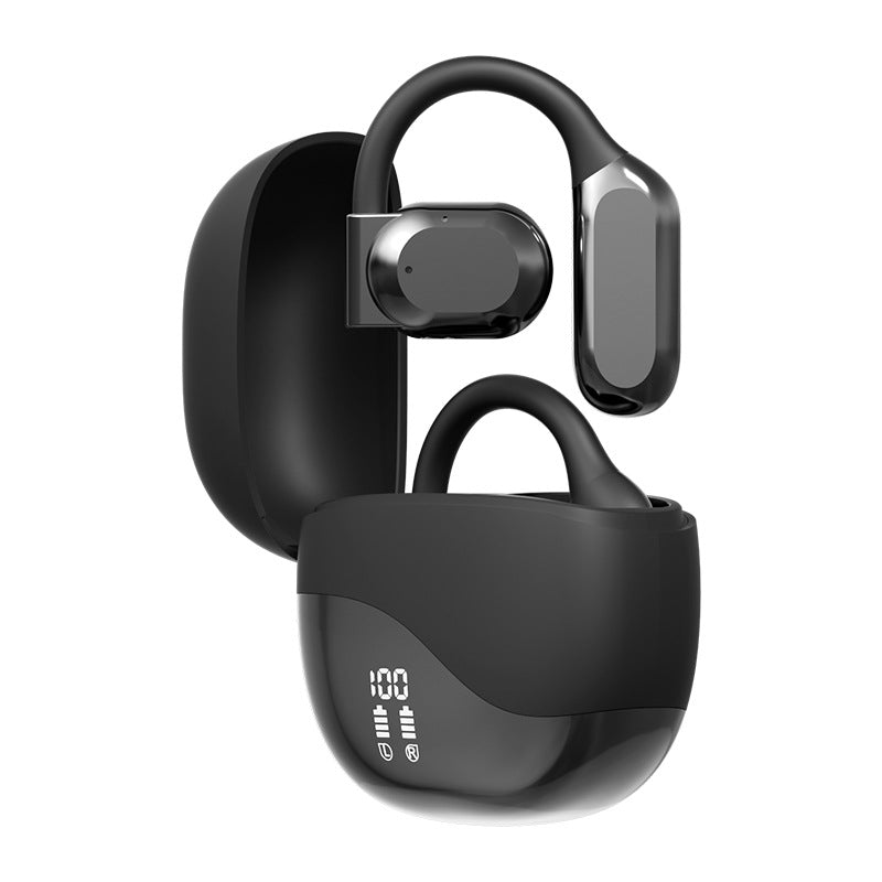 M62Popular AI Translation Bluetooth Earphones Bone Conduction Ear Hook Digital Display Long Battery Life Wireless Bluetooth Earphones