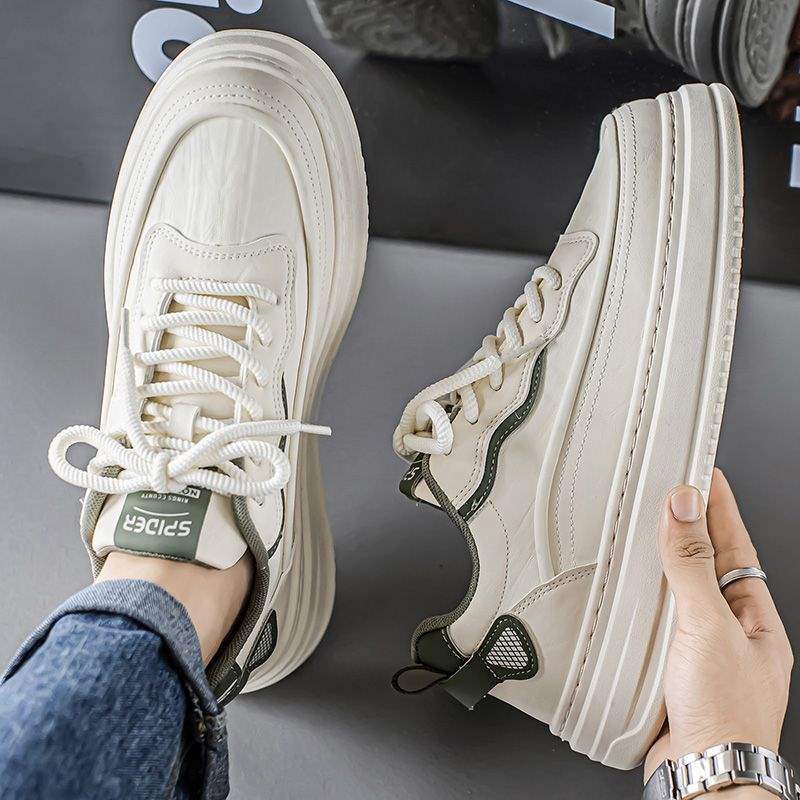 Men's Shoes2025Summer New Breathable Versatile Low-Top Casual Sneakers Men's Leather Waterproof Sports White Trendy Shoes