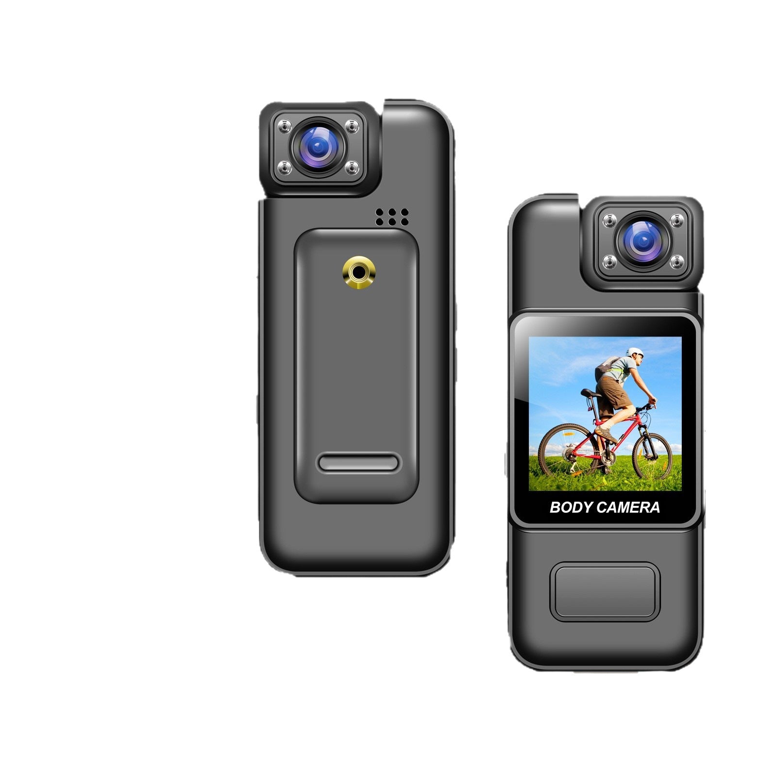 Portable Pocket Camera with Screen, Pocket Camcorder with Back Clip, HD Infrared Night Vision Portable Law Enforcement Camera