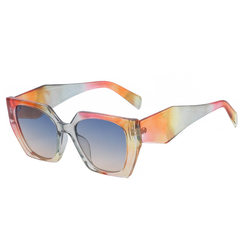 New Fashion Cat Eye Wide Leg Sunglasses for Women with High-end Feel ins Wholesale full frame sunglasses UV protection