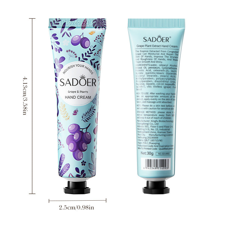 Grape Moisturizing Hand Cream SADOER Autumn and winter anti-chapped moisturizing hand cream cross-border foreign trade wholesale