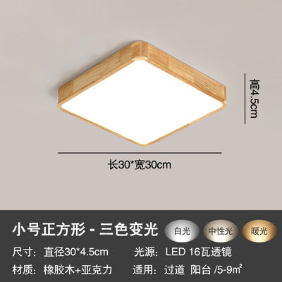 Log led Ceiling Lamp Living Room Balcony Tatami Wabi-Sabi Style Japanese Style Wood Art Corridor Nordic round bedroom