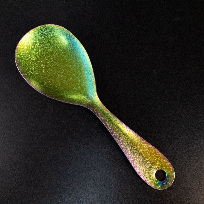 Pure Titanium Rice Spoon Ice Flower Household Hammered Texture Rice Serving Lightweight Spoon Creative High-Value Crystal Colorful Camping Outdoor