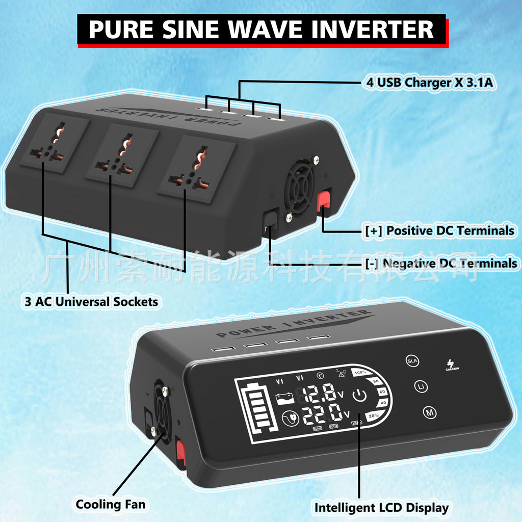 1000W Pure Sine Wave Inverter12V Turn220V With Smart Touch Display Amazon eBay New Product Launched