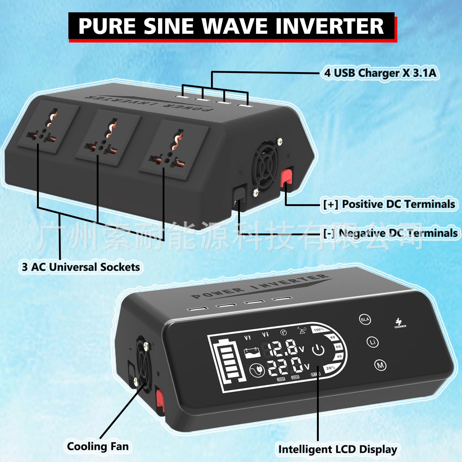 1000W Pure Sine Wave Inverter12V Turn220V With Smart Touch Display Amazon eBay New Product Launched