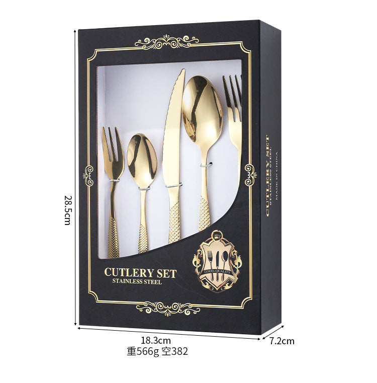 New Hot Selling Stainless Steel Star Diamond Tableware Knife, Fork and Spoon40Set20Set of Steak Knives and Forks