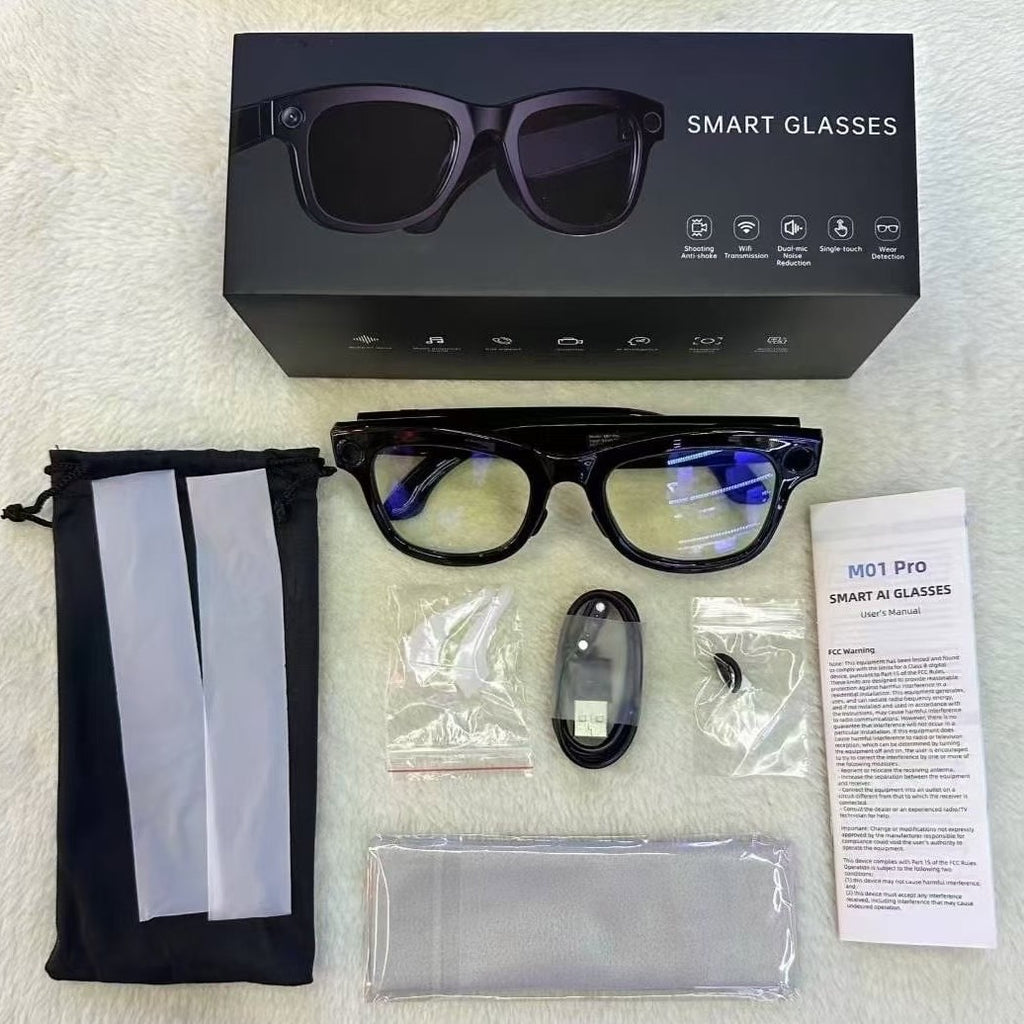 M01Smart Glasses800100 Megapixel Camera with Image Stabilization1200P Video Recording AI Simultaneous interpretation M01 Pro