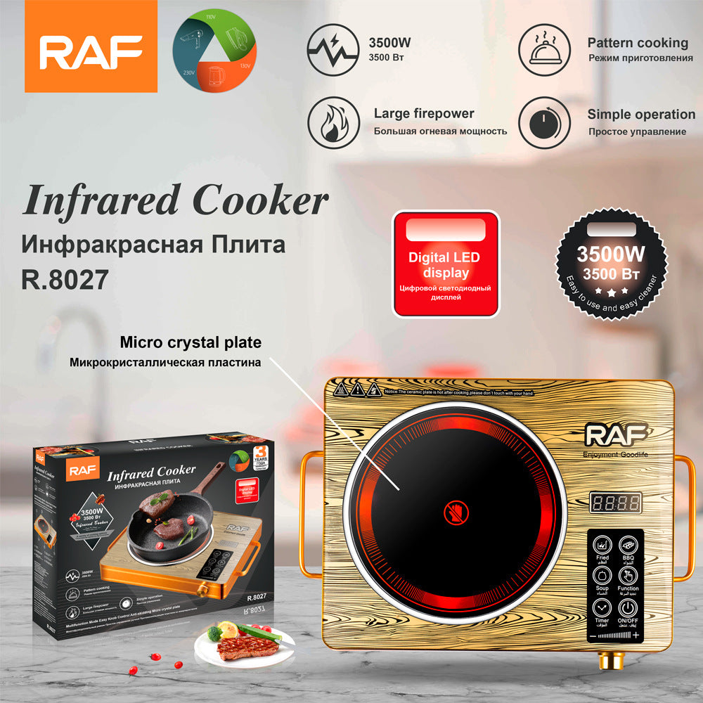 RAF European Standard Electric Ceramic Stove for Home Use, Multi-Functional, High Power, Multi-Setting, Stir-Frying, Hot Pot, Infrared Induction Cooker, Countertop Electric Stove