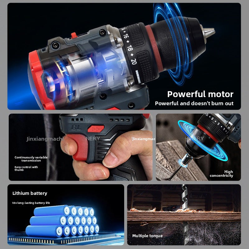 Electric hand drill10MM Brushless16.8V Metal Chuck Domestic Sales Explosion Factory Direct Sales Large Volume Great Price