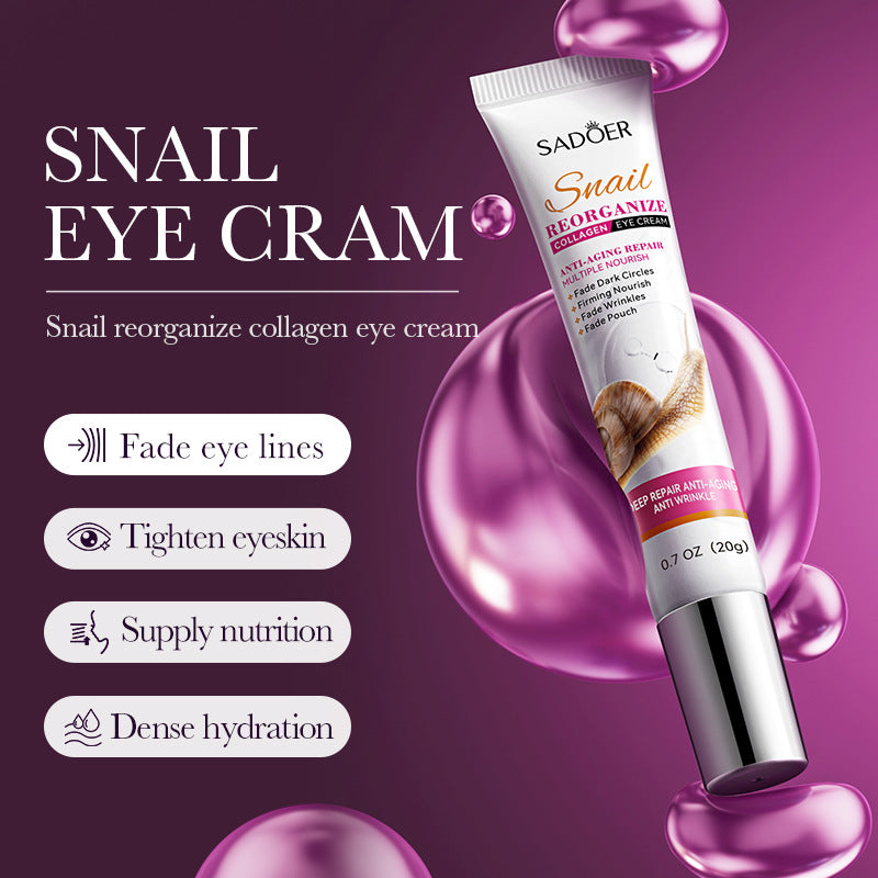 Snail Eye Cream20g SADOER Collagen improves dark circles and wrinkles cross-border wholesale