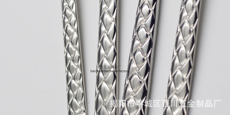 304Stainless Steel Knife Fork Spoon Thickened Forged Relief Tableware Western Steak Knife Fork Dessert Spoon4Piece Suit