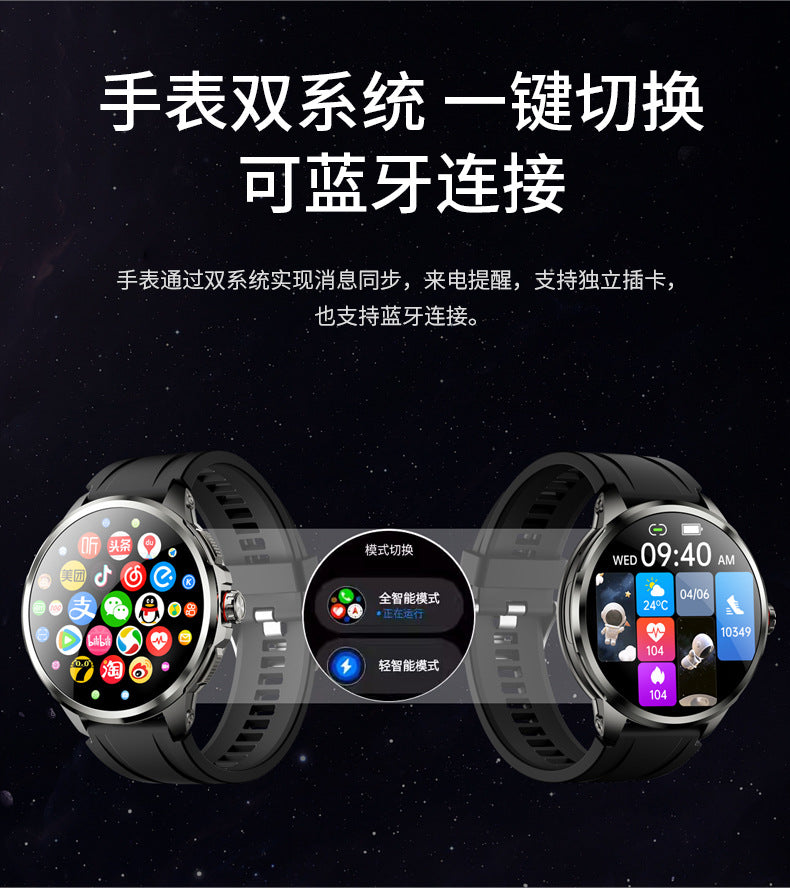 H99Round Screen Card Slot Phone Watch 1.951-inch rotating camera for taking photos with heart rate and blood pressure dual system NFC