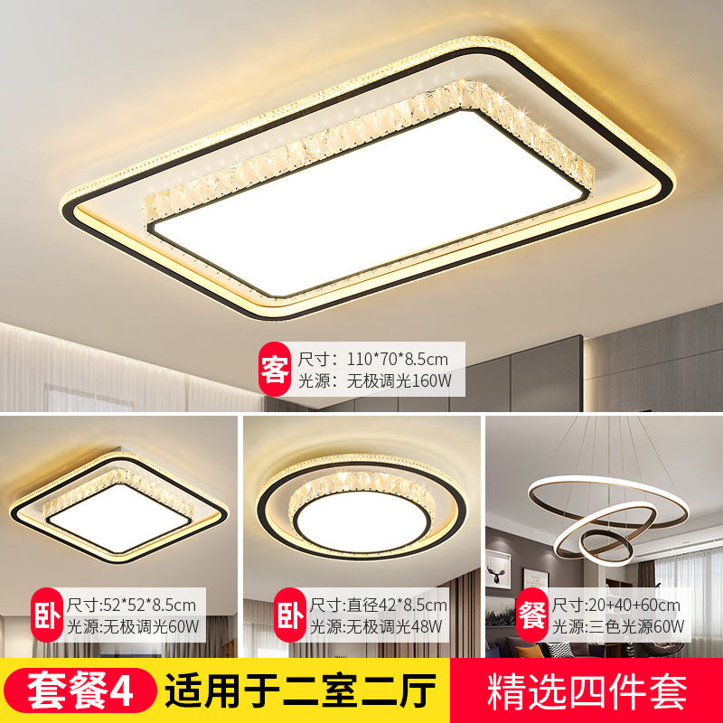 Wholesale Large Living Room Lamp2025New Year's Light Luxury Crystal led Ceiling lamp simple modern elegant bedroom lighting fixture