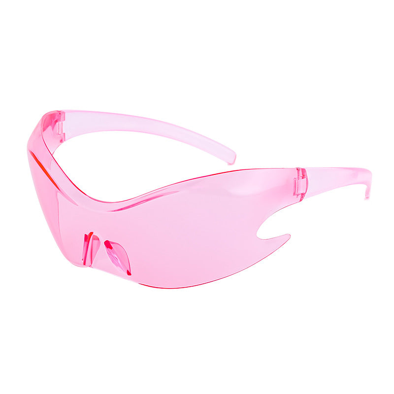 Europe and America Y2K Millennium Sports Windproof Colorful Sunglasses Men's Future Technology Style One-piece Sunglasses Women's Wholesale