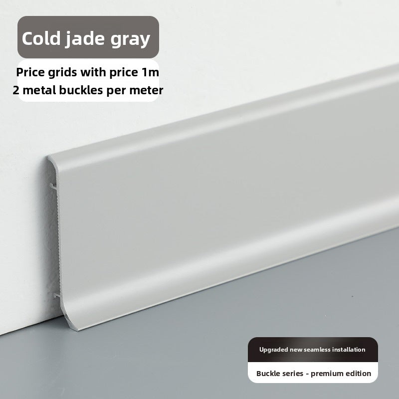 Aluminum alloy skirting board, ultra-thin cream-style baseboard decorative line, curved light-luxury metal snap-on skirting board