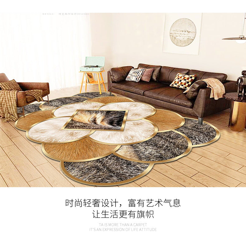 Crystal Velvet Carpet Full Coverage Living Room Non-Slip Coffee Table Rug Chinese Classical Home Bedroom Bedside Rug One Piece Dropshipping