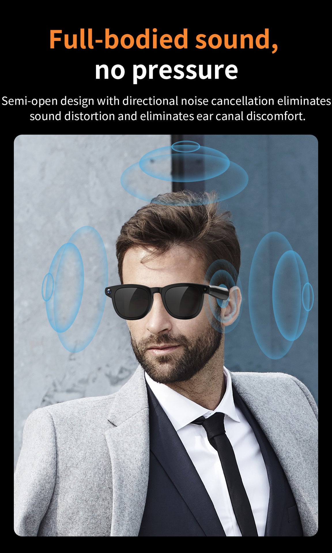 V3Smart Glasses800100 Megapixel Camera AI Translation Character Recognition Anti-Shake1200P Video Recording Audio Recording
