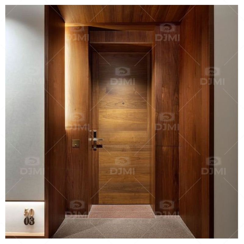 Soundproof Custom Modern Wood Flush Panel Interior Bedroom Hotel Wooden Doors