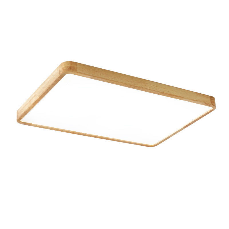 Log LED Ceiling Light Simple Modern Living Room Master Bedroom Dining Room Study Balcony Elegant Solid Wood Japanese Style Lighting