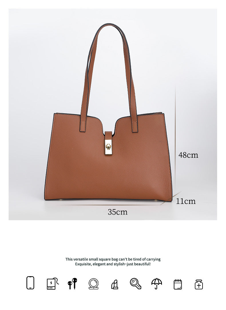 Large Capacity Single Shoulder Tote Bag for Women, Casual Commuter Bag, Trendy Versatile Fashionable Light Luxury Briefcase Underarm Bag