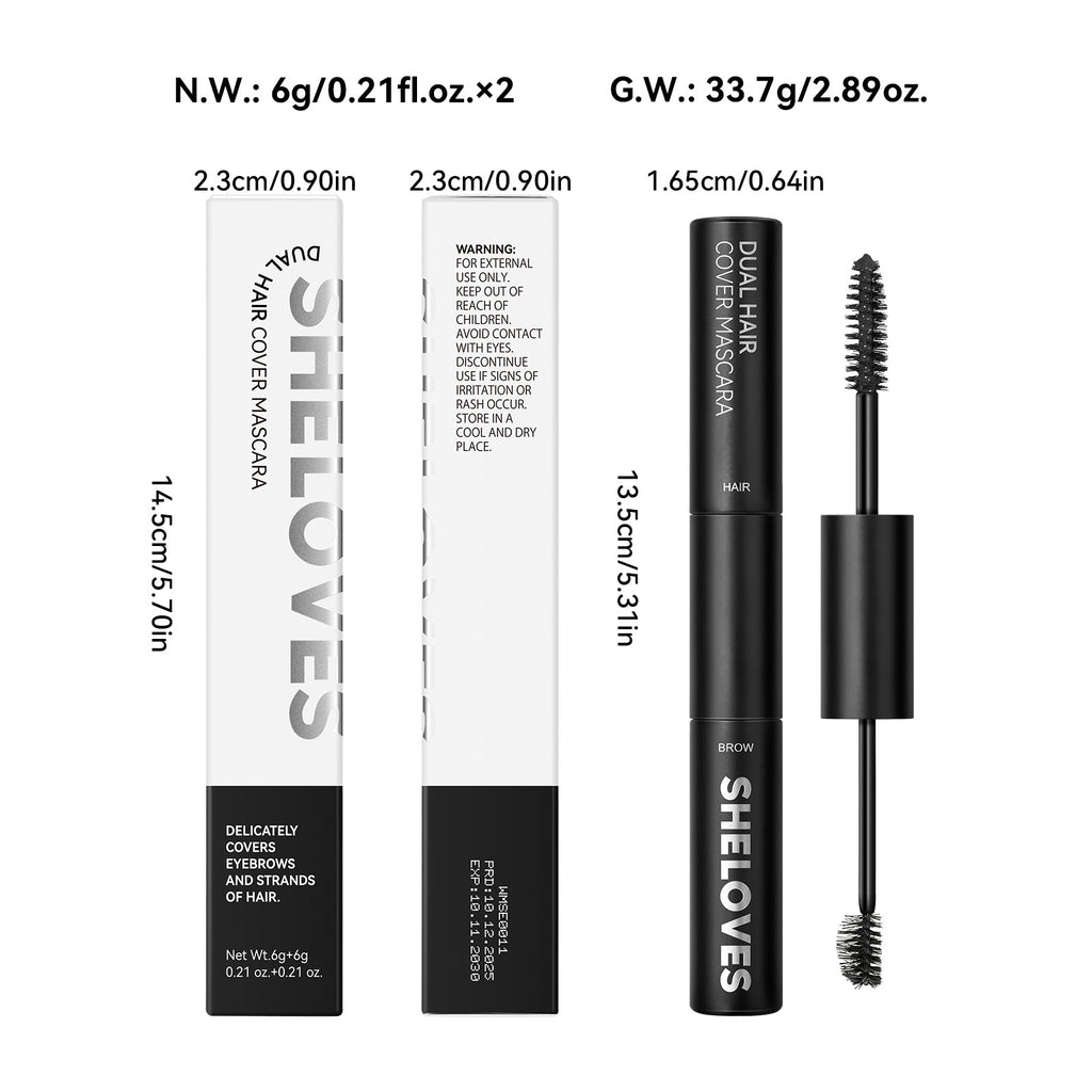sheloves Eyebrow and Hair Dual-use Styling Stick White Hair Covering Magic Waterproof Non-Fading Disposable Hair Dye Pen