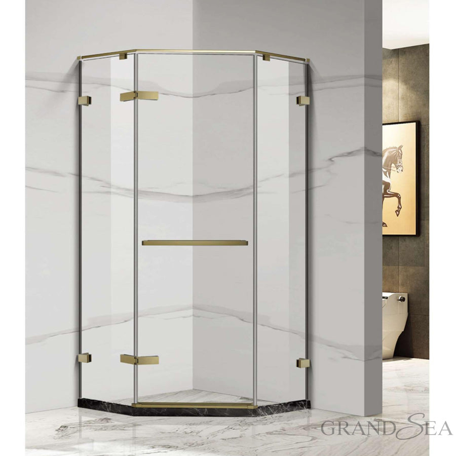 Luxury Design Interior Hotel square Shower Glass Aluminum Door