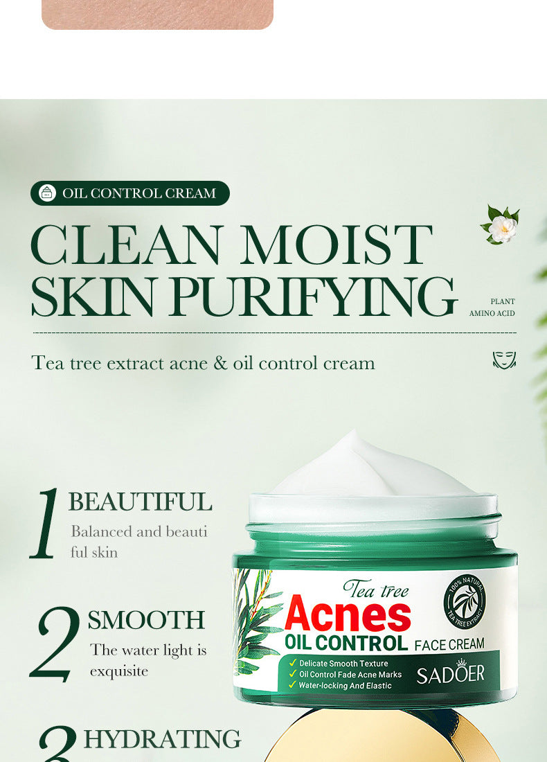 Full English Tea Tree Skincare Set SADOER Cleansing, moisturizing, hydrating five-piece set for  foreign trade wholesale