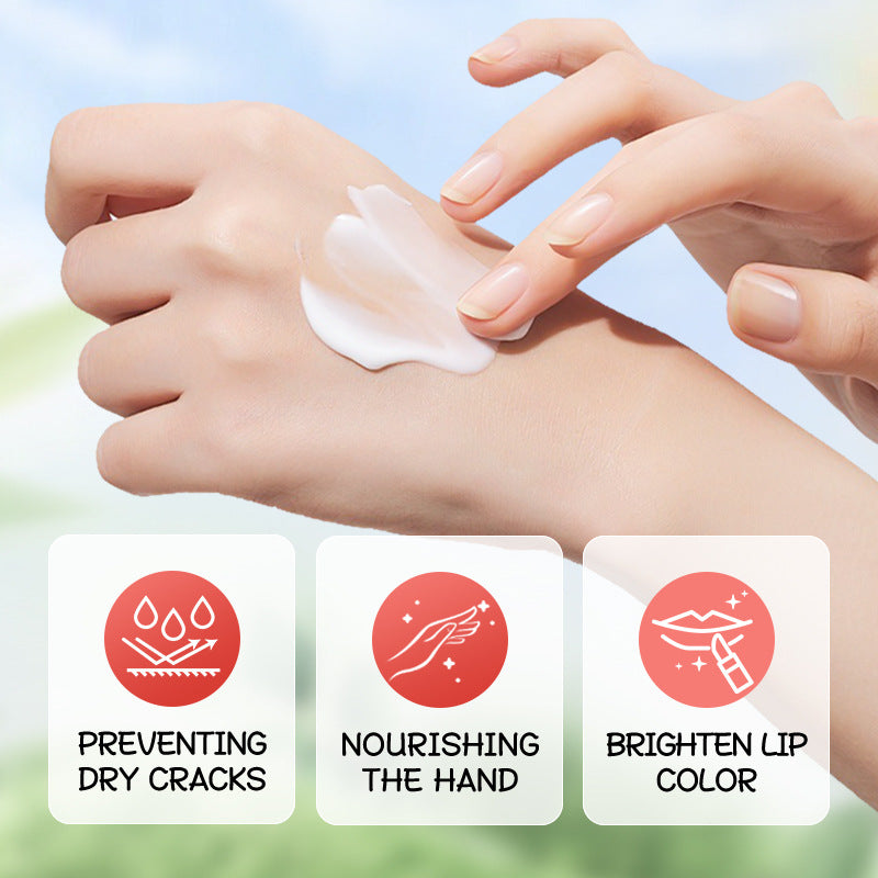 Full English Strawberry Hand Cream Lip Balm Set SADOER Nourishing Autumn and Winter Hand Cream Lip Balm  Wholesale