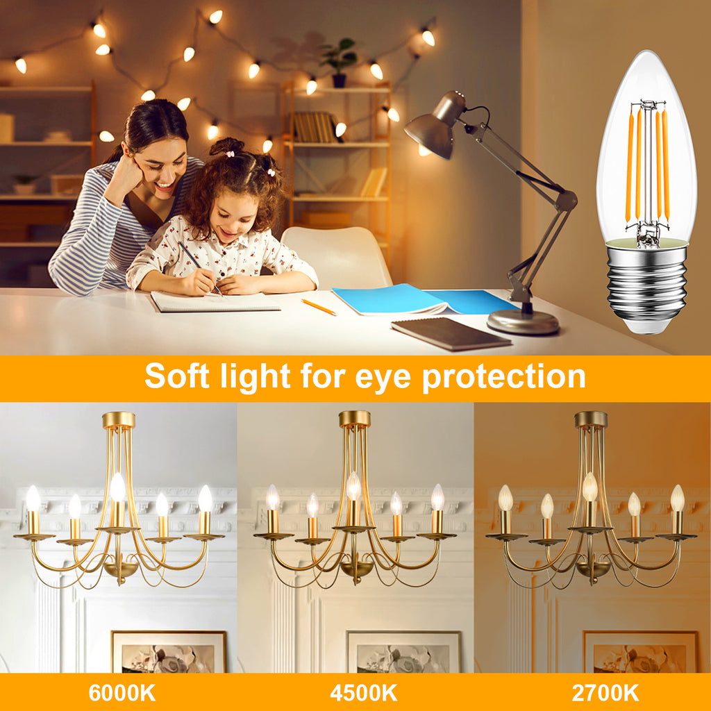 B11Glass Bubble LED Incandescent Bulb E26Edison Retro Light Bulb Replacement2W4W6W Incandescent Bulb