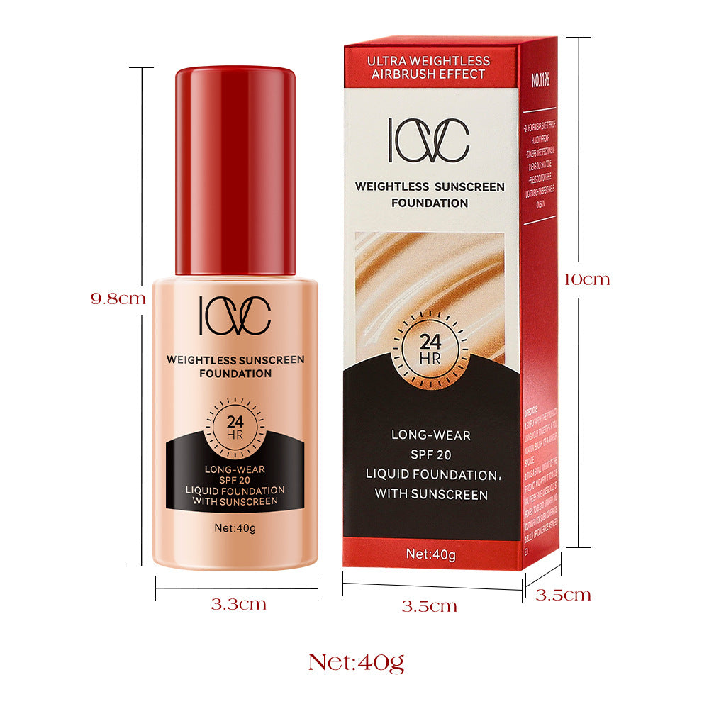 ICVC#Sunscreen Foundation40g Large Capacity Waterproof Long-lasting Non-smudge Lazy Primer Cream E-commerce