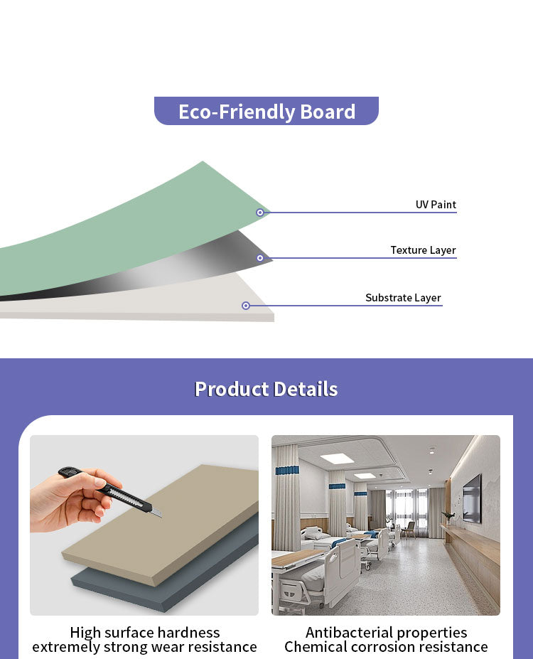 Customizable Soft-Touch Calcium Silicate UV Wall Panel Antibacterial Medical Clean Room Board for Laboratory Hospital Fireproof