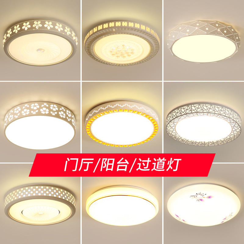 led Ceiling Lamp Nordic Simple Living Room Lamp Round Bedroom Children's Lamp Balcony Corridor Engineering Ceiling Light Fixture