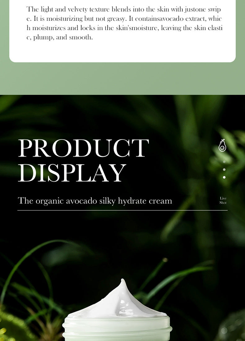 Avocado Face Cream SADOER Silky Hydrating Refreshing Non-Sticky Moisturizing Cream Cross-Border Wholesale