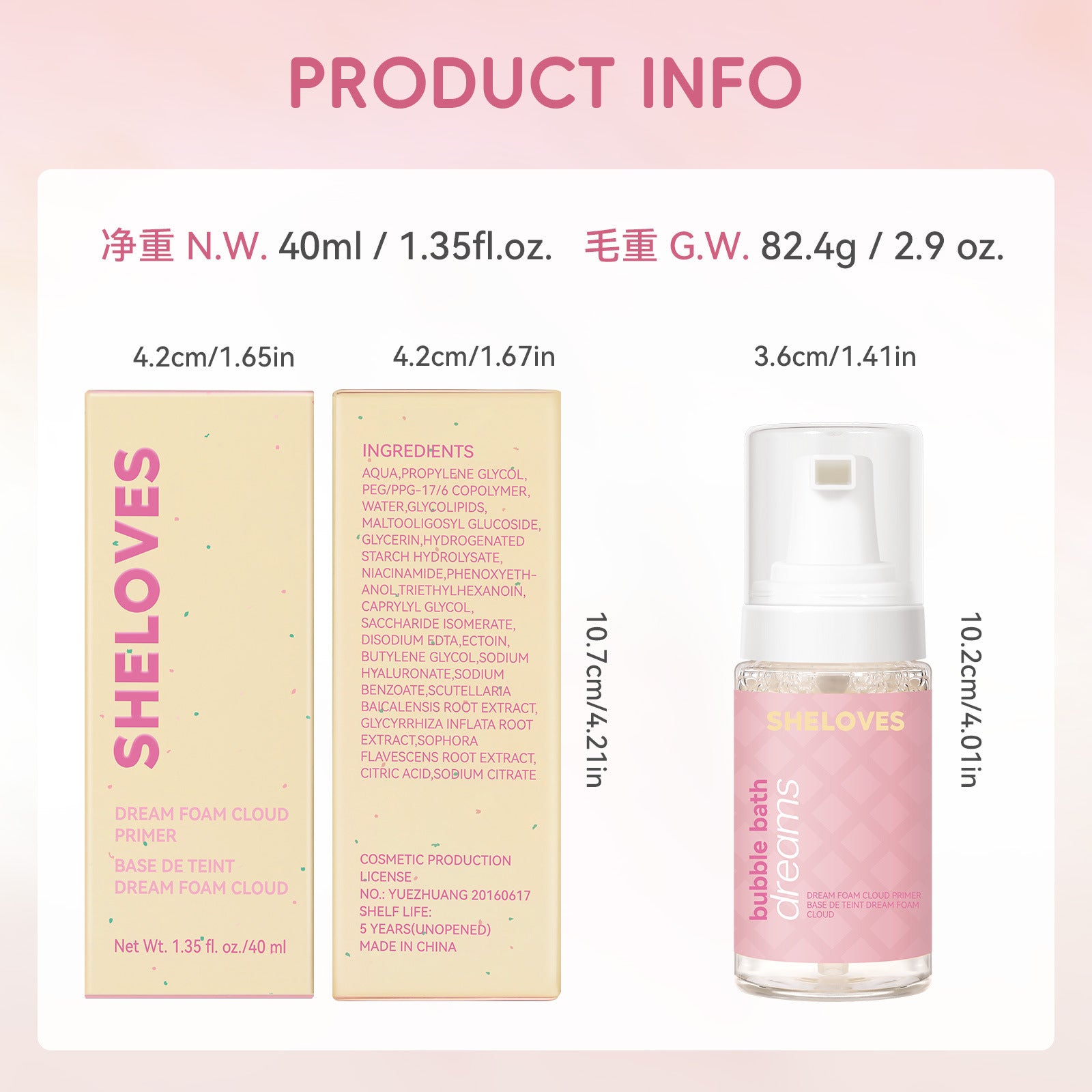 Exclusive Supply sheloves Foam Makeup Primer Invisible Pores Non-Cakey Brightening Skin Tone Isolation Patch Cream