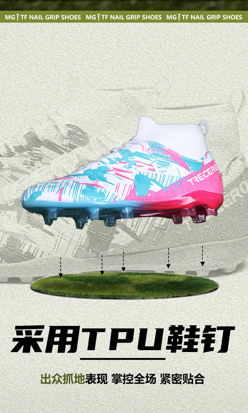 CICERO High quality professional football shoes for men and women FG Long Spike Anti-Slip Wear-Resistant Youth Practical Competition Training Shoes