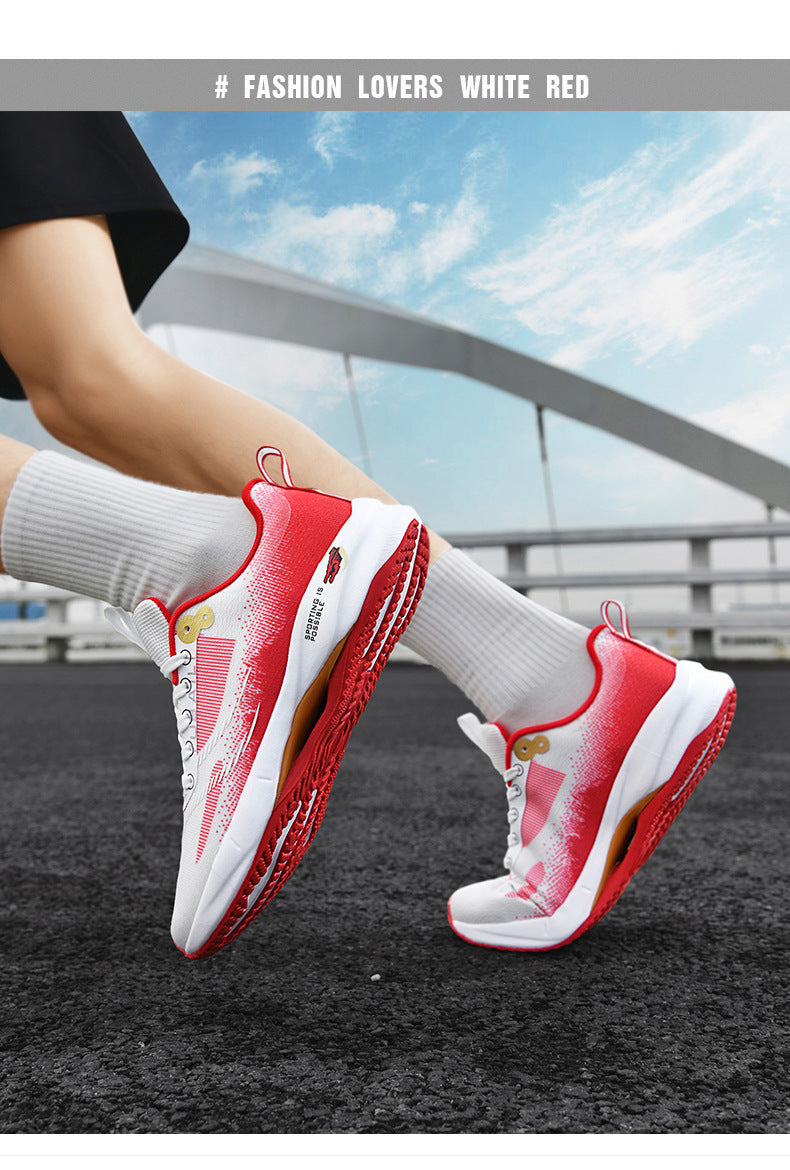 Summer Men's Fashion Breathable Sneakers Student Outdoor Trendy Lace-up Thick-soled Low-top Casual Running Shoes