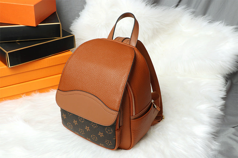 Backpack Top Layer Cowhide mini Fashionable Simple Large Capacity Crossbody Bag Casual Versatile Travel Small Backpack for Women