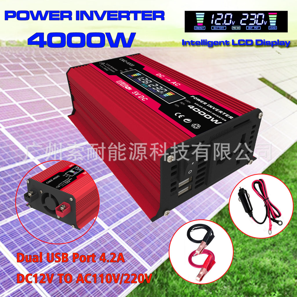 300W Car Power Inverter 12V Turn110V220V Intelligent Digital Display Vehicle Inverter