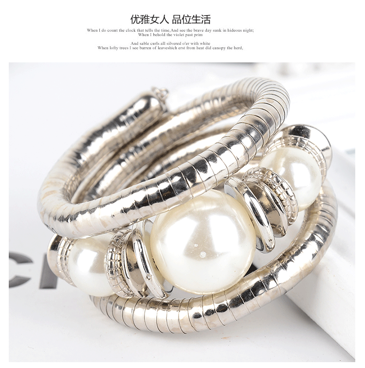 Factory Direct Sale Three-Circle Bracelet European and American Style Exaggerated Personality Spacer Vintage Beaded Bohemian Multi-Layer Bracelet
