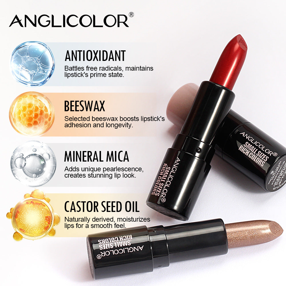 6Pack of Pearlescent Lipsticks Set, European and American Style, Fine Shimmer, Long-lasting, Waterproof, Non-fading, Non-transfer Lipstick Set