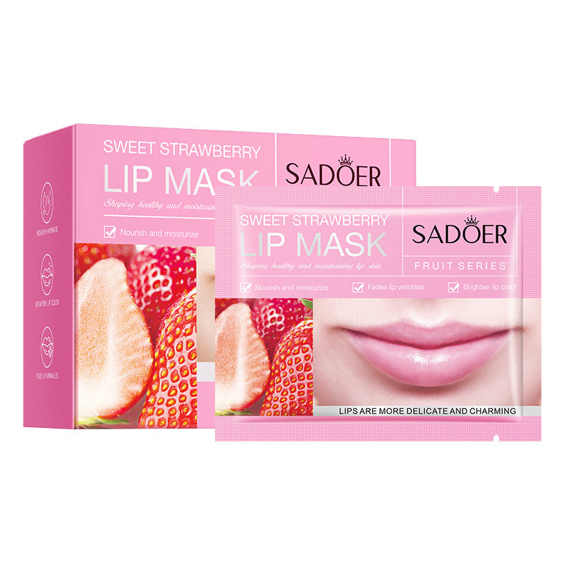 Cross-border Boxed Lip Mask8gx20slice Fruit Strawberry Moisturizing Care Moisturizing Lip Mask Foreign Trade Manufacturer Wholesale