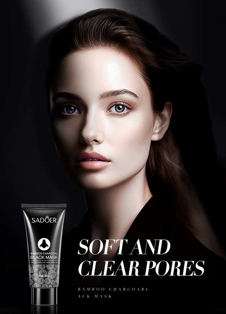 Full English Bamboo Charcoal Blackhead Absorbing Nose Mask Patch SADOERT District Nursing60g  Foreign Trade Skincare Wholesale