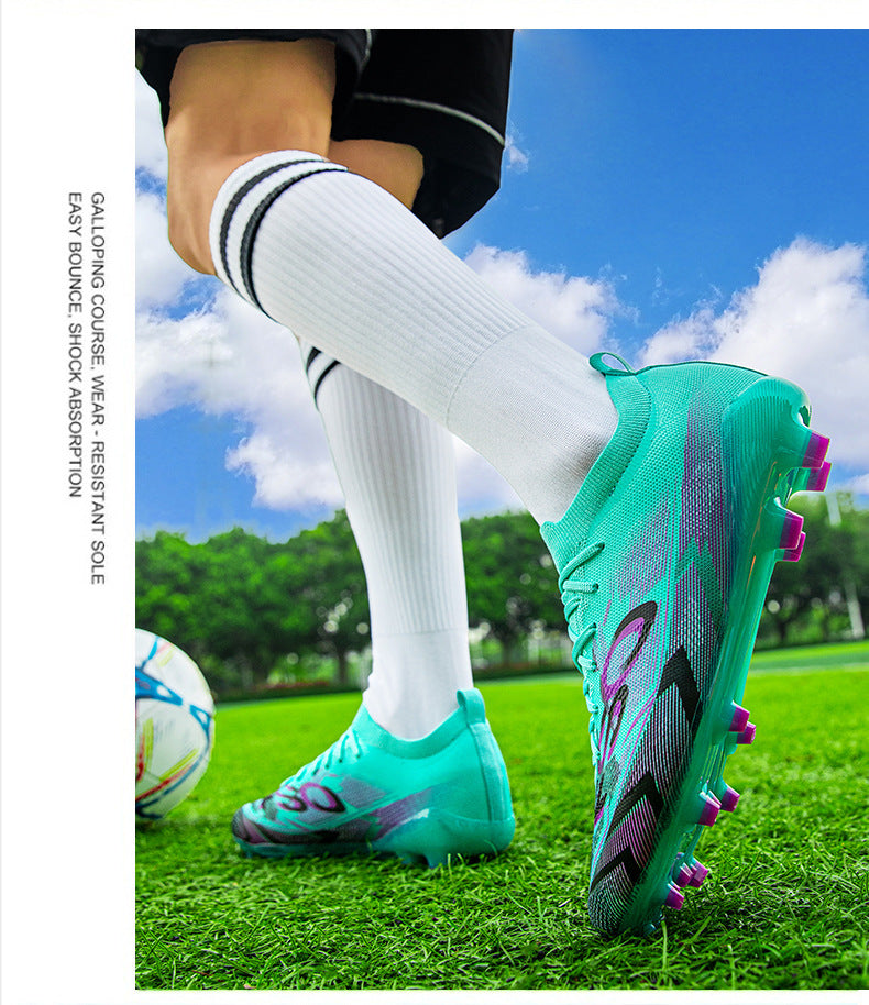 Manufacturer Football Shoes Long Spikes Student Adult Outdoor Turf Training Shoes Professional Competition Sports Shoes Wholesale