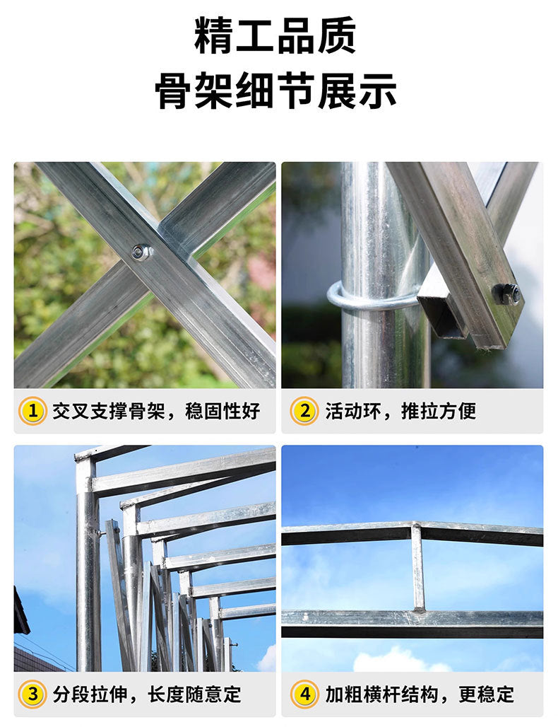 Outdoor Mobile Tent Activity Canopy Large Warehouse Push-Pull Shed Retractable Folding Sunshade Tent Night Market Stall Rain Shelter