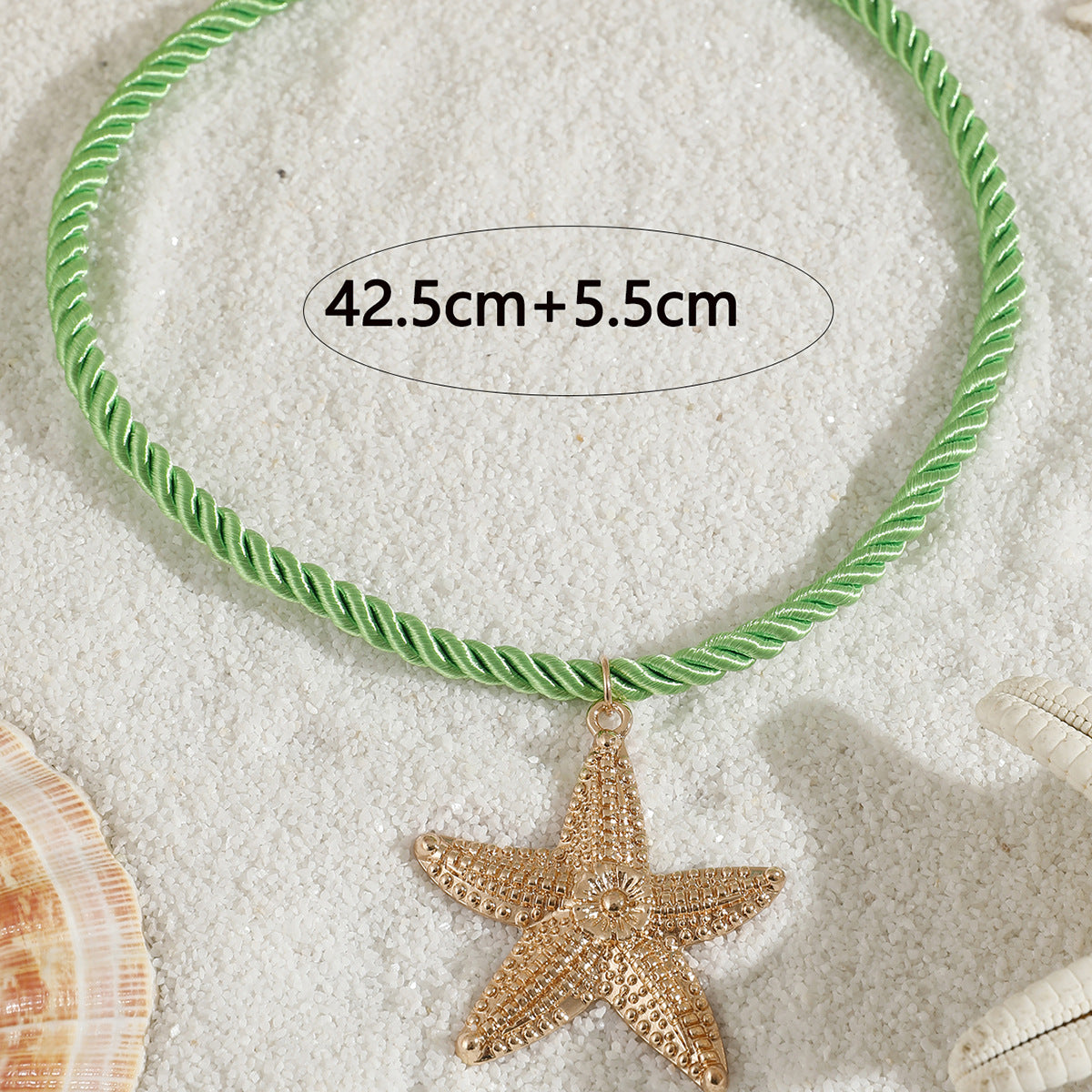 European and American Metal Ocean Style Starfish Pendant Necklace Jewelry Personality Exaggerated Star Beach Vacation Necklace for Women